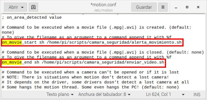 on_movie_start y on_movie_end