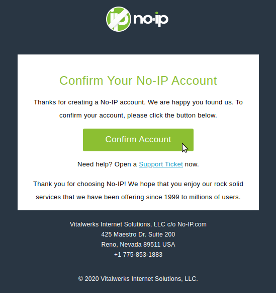 confirmar cuenta en noip