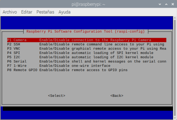 camara raspberry configuración