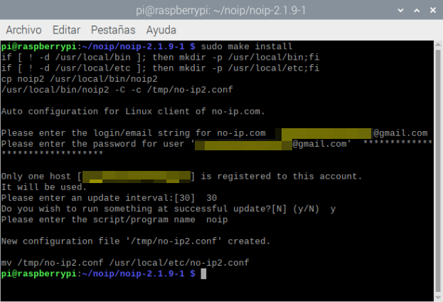 configuración no ip