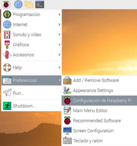 Configuración de raspberry