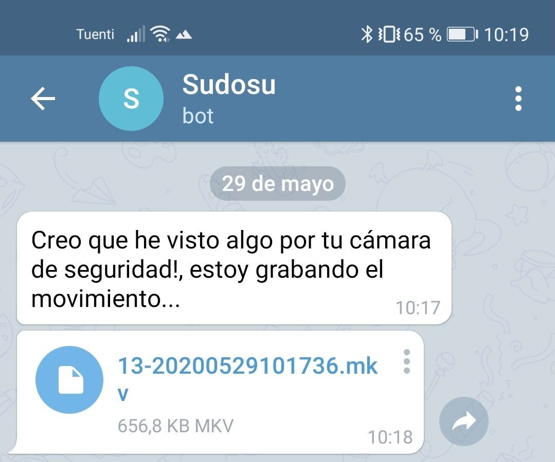 Motion alarma en Telegram