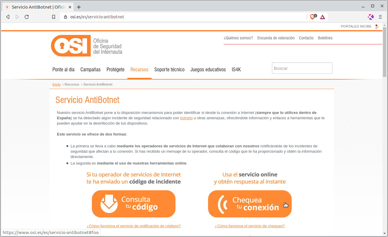 osi website and antibotnet service